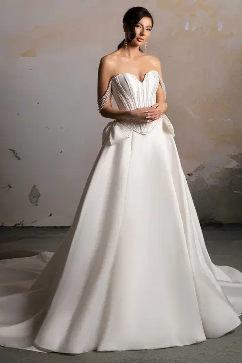 Emerson Bodice Sassa Skirt by Donna Salado Bridal, ball gown, satin