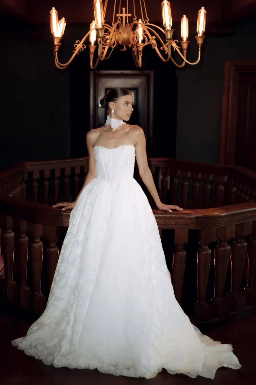 Prim by MWL Bride: Ball Gown silhouette, straight neckline, sleeveless, lace