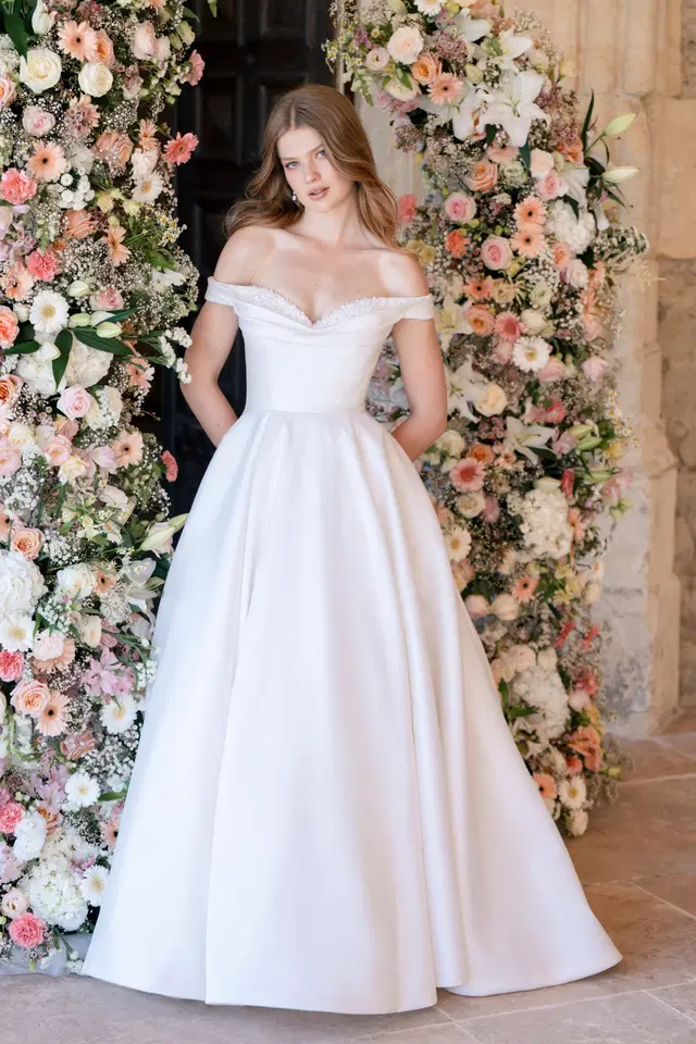 R3800 by Allure Romance: Ball Gown silhouette, sweetheart neckline, sleeveless, mikado