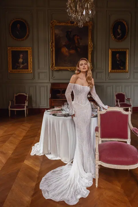 Enrichetta wedding dress by Maks Mariano, mermaid, lace