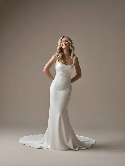 Lucille wedding dress by Rebecca Ingram, lace, scoop