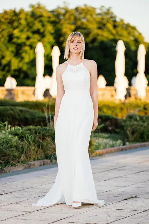 Fina wedding dress by KUESS die BRAUT, A-line, chiffon