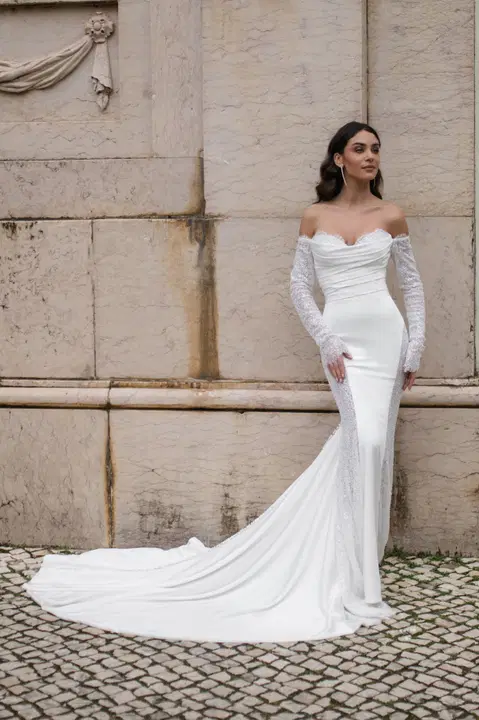E467 - Emelia wedding dress by Abella, mermaid, lace