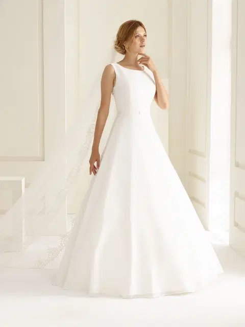Imperia wedding dress by Bianco Evento, A-line, satin