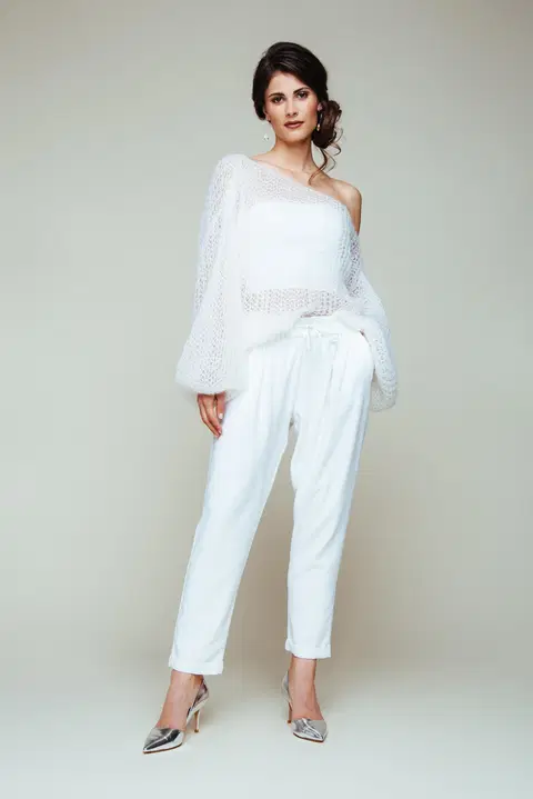 Edel Jogger P-0001 wedding dress by KUESS die BRAUT, two-piece, crepe