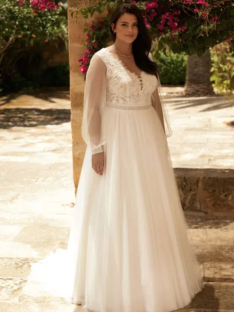 DEBORA c wedding dress by Bianco Evento, A-line, lace