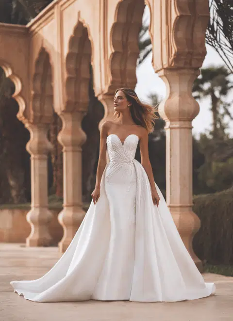 Virginia wedding dress by Enzoani, A-line, mikado