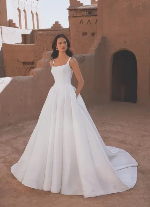 Torvi wedding dress by Enzoani, A-line, mikado