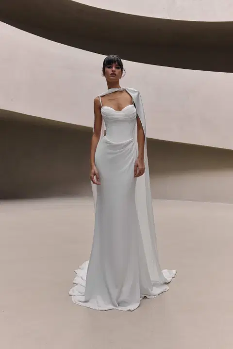 Charelle wedding dress by Milla Nova, straight, chiffon