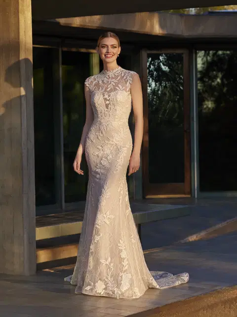 Clotilda wedding dress by Pronovias, mermaid, lace