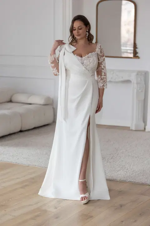 Galaxy wedding dress by Jarice, mermaid, satin