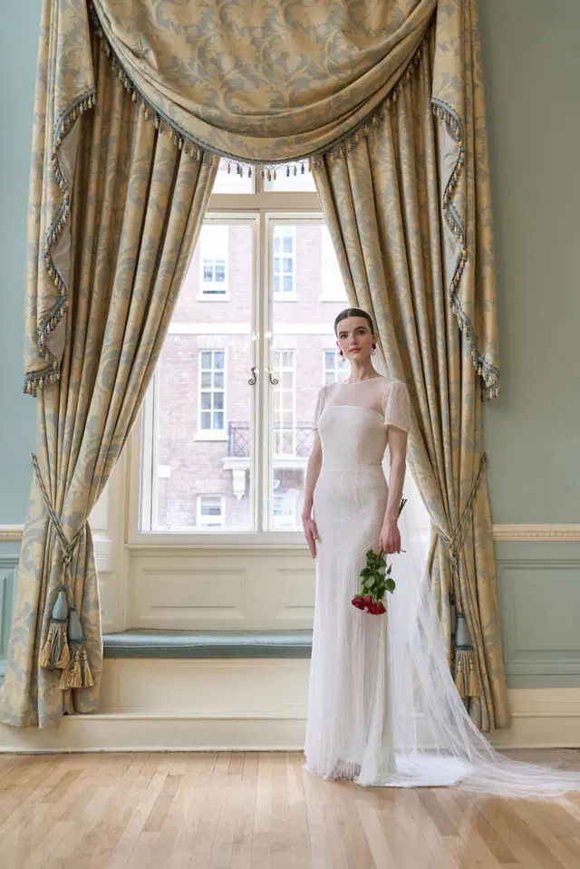 Cleo by Eliza Jane Howell: Trumpet silhouette, short sleeves, tulle