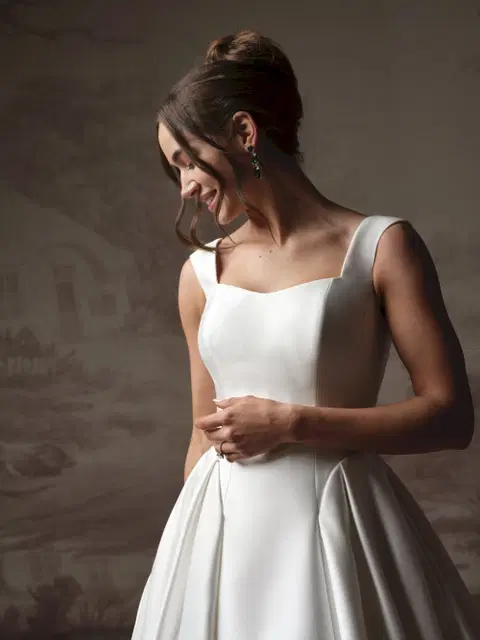 Pierce wedding dress by Maggie Sottero, A-line, satin