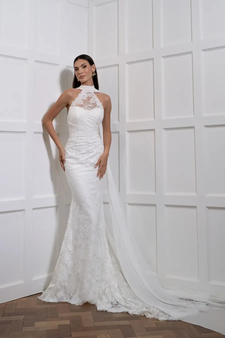 Verbier by Avenue by Josephine Scott: Trumpet silhouette, high / halter neckline, sleeveless, lace