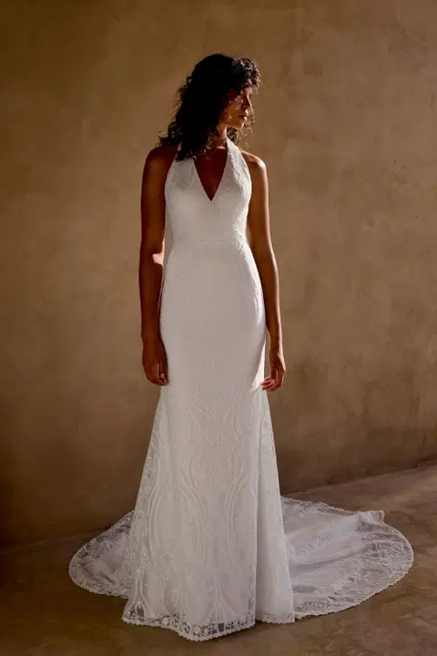 Style 66462 wedding dress by Lillian West, trumpet, lace
