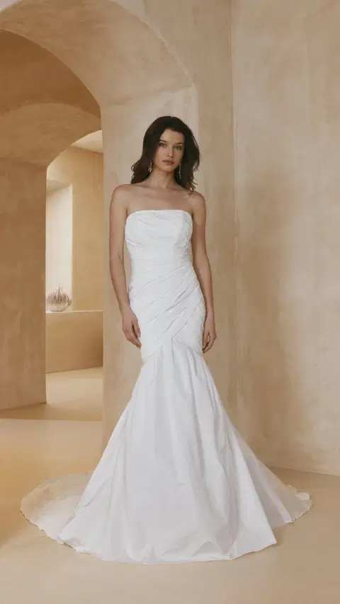 Simone wedding dress by Anna Kara, mermaid, taffeta