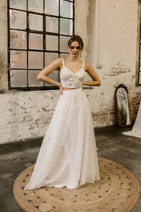 Ronja wedding dress by Esther Hofmann, A-line, lace