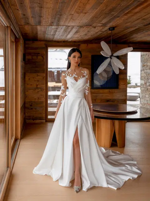 Alba wedding dress by Innocentia, A-line, satin