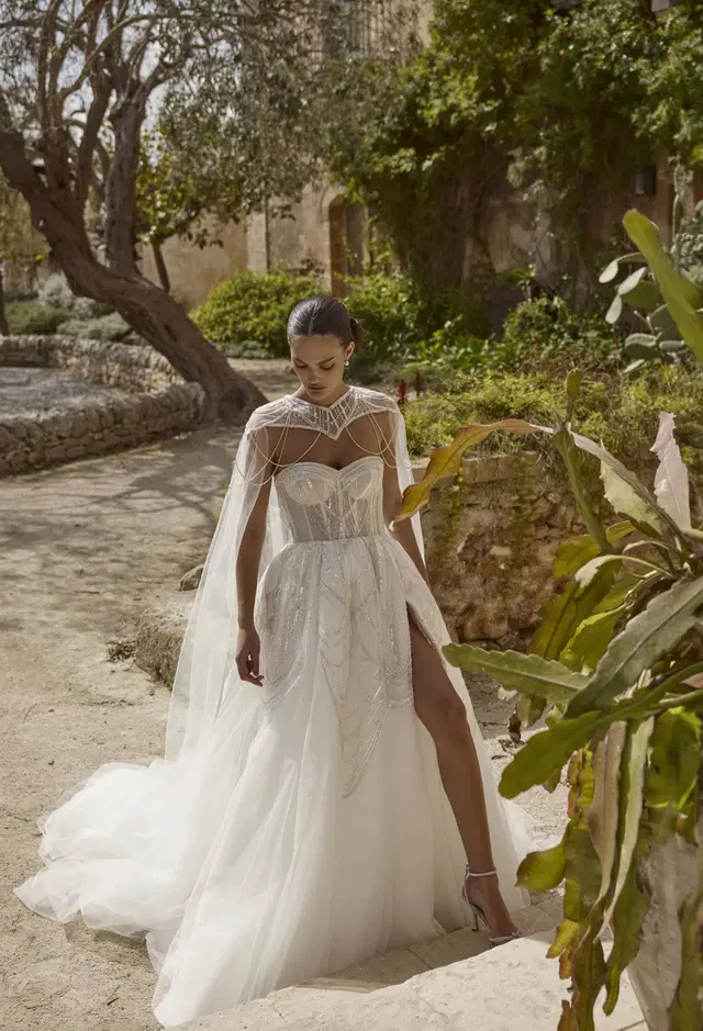 Margot 25-021 by Ricca Sposa: Ball Gown silhouette, sweetheart neckline, sleeveless, tulle
