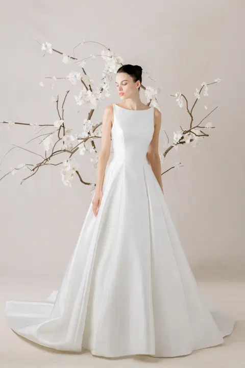 Sylvia 1050007 wedding dress by Mori Lee, A-line, satin