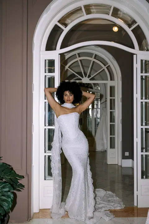 Paula wedding dress by MWL Bride, mermaid, lace