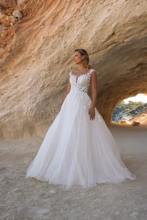Annastacia wedding dress by Azuree Bridal, A-line, lace
