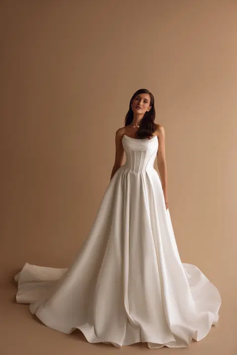Gianna wedding dress by Ella Novia, ball gown, satin