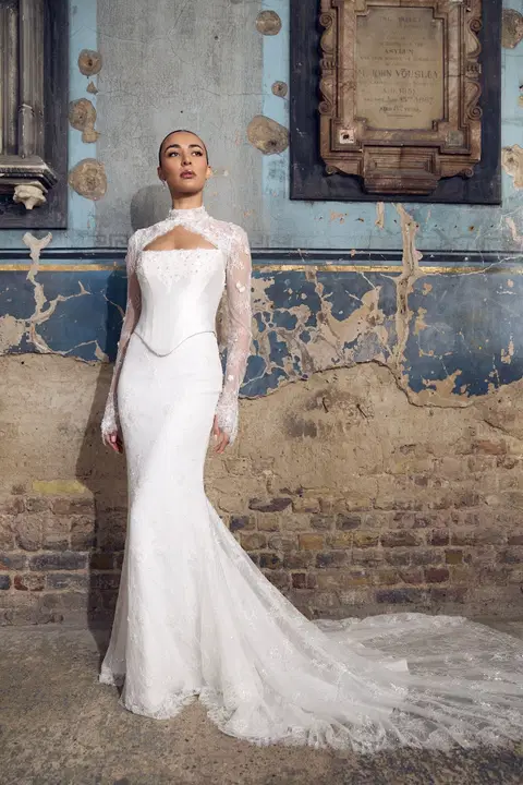 Greenwich Brautkleid von Dando London, Fit and Flare, Spitze
