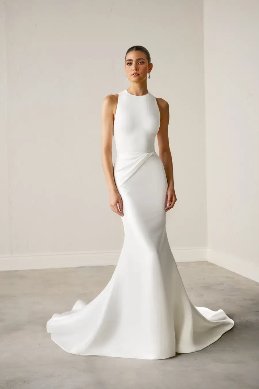 Isolde by Justin Alexander Signature: Fit & Flare silhouette, jewel neckline, mikado
