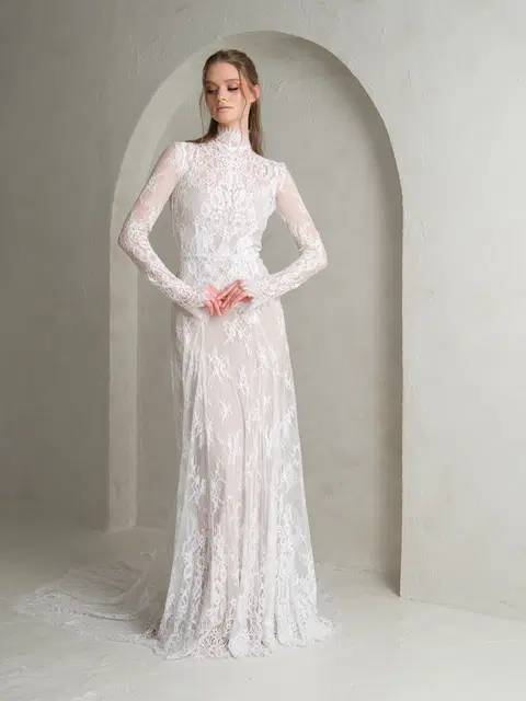 Freesia wedding dress by Katya Katya London, A-line, lace
