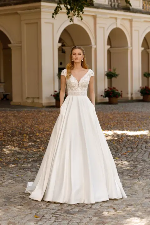 Style 1102+8025.1 wedding dress by Angela Bianca, ball gown, lace