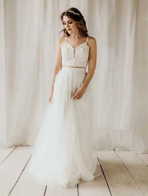 Lynn wedding dress by Esther Hofmann, two-piece, lace
