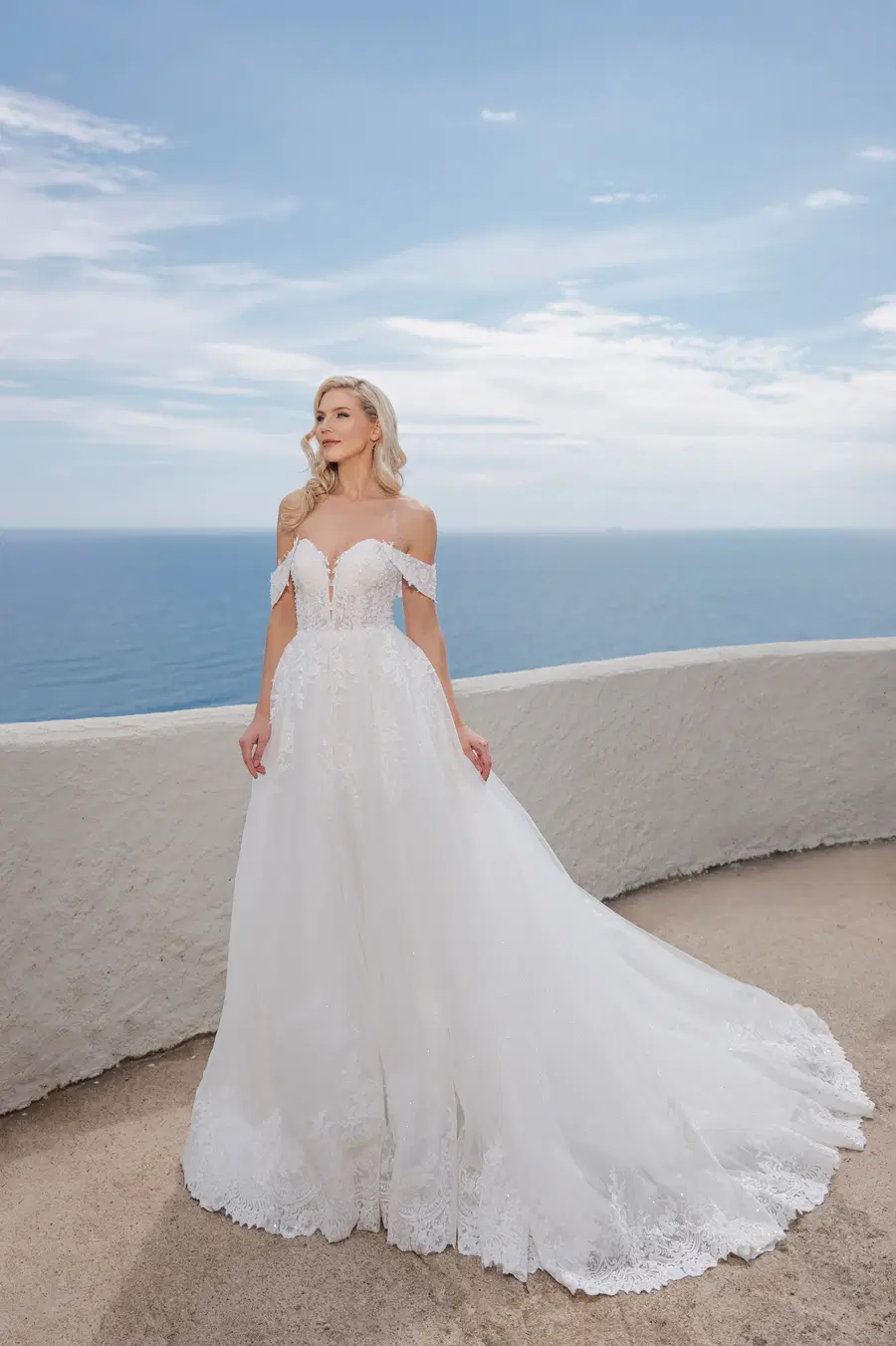 B2408 by Amera Vera: Ball Gown silhouette, sweetheart neckline, sleeveless, lace