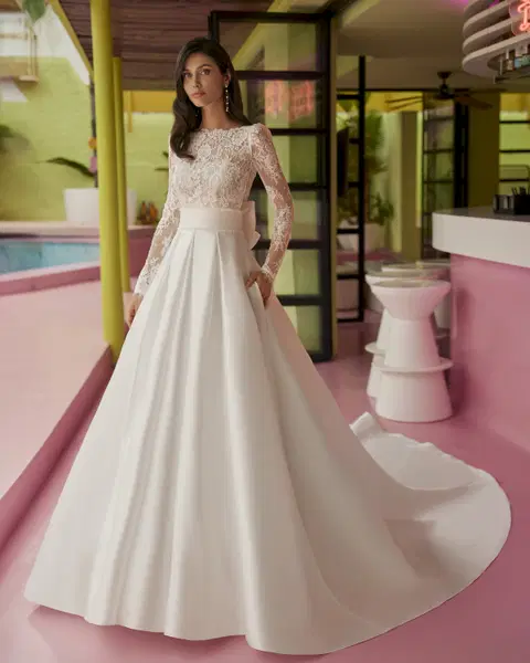 Jorine wedding dress by Luna Novias, A-line, lace
