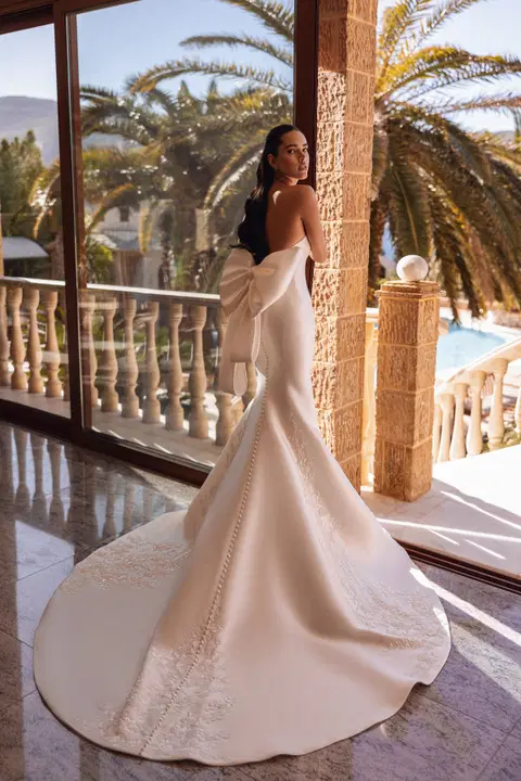 Style 8257 wedding dress by Demetrios, mermaid, lace