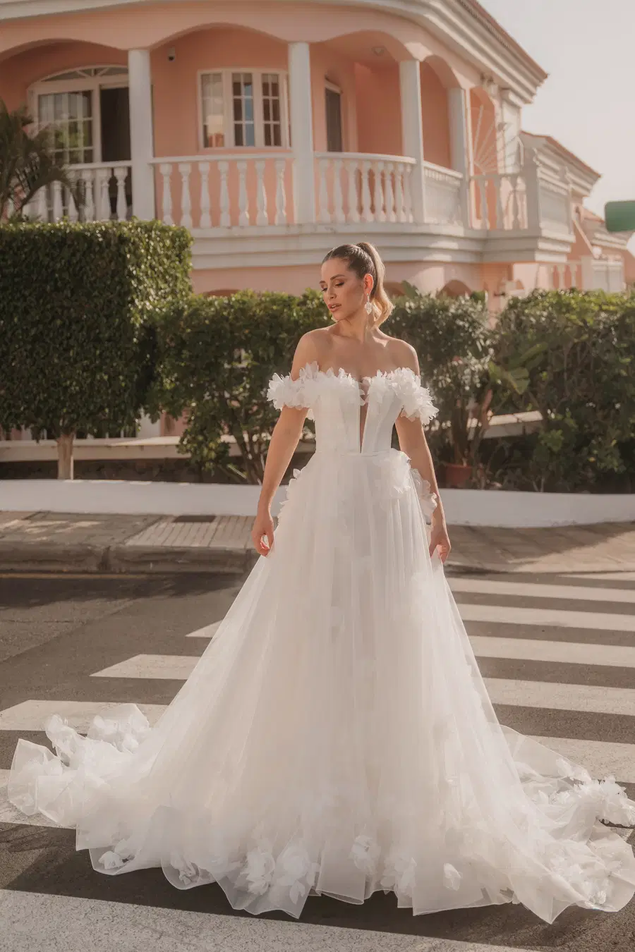 82308 by Diane Legrand: A-Line silhouette, straight neckline, crepe