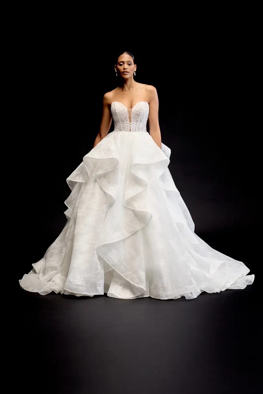 Nisha by Justin Alexander: Ball Gown silhouette, sweetheart neckline, lace