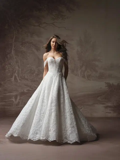 Zahia wedding dress by Maggie Sottero, A-line, organza