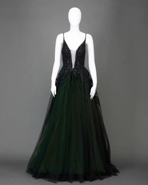 Dark Green wedding dress by DarkDreamCouture