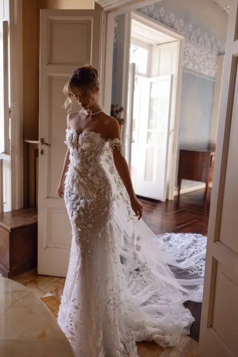 Gigi wedding dress by Tina Valerdi, mermaid, lace