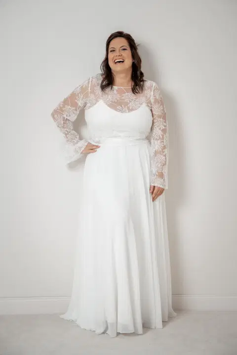 Top Safi Curvy by noni Selected, two-piece, lace