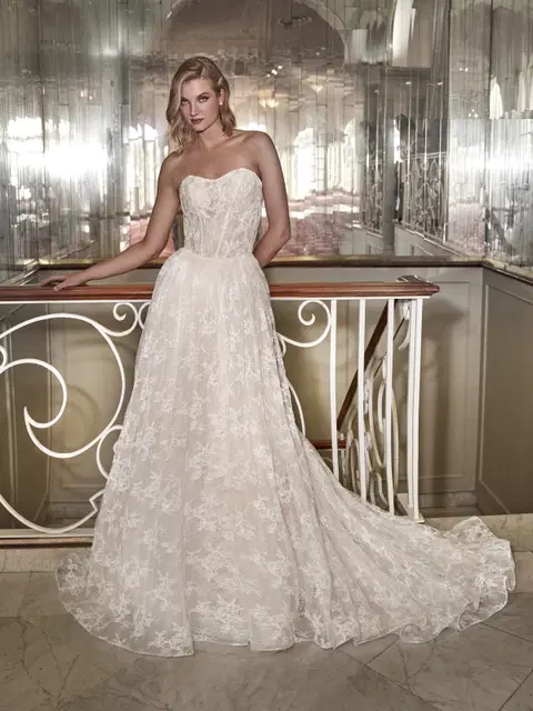 Chamomil wedding dress by Pronovias Privée, princess, lace