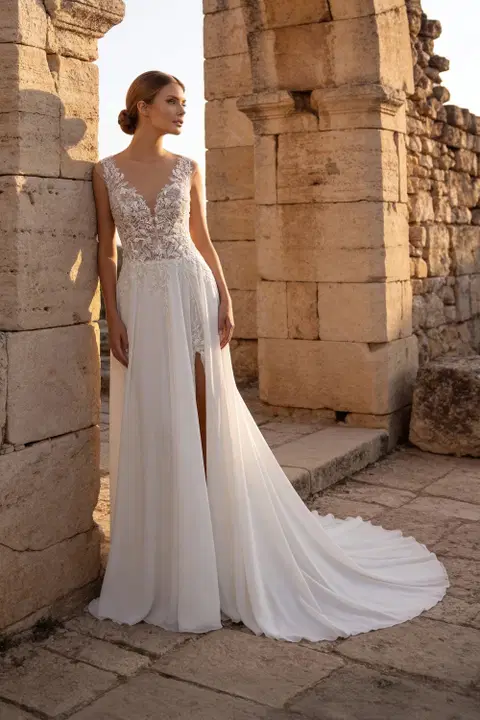 Style 6510 wedding dress by Daniela Di Marino, A-line, lace