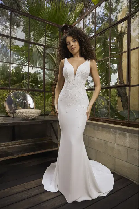Amina wedding dress by Beloved by Casablanca, fit & flare, chiffon