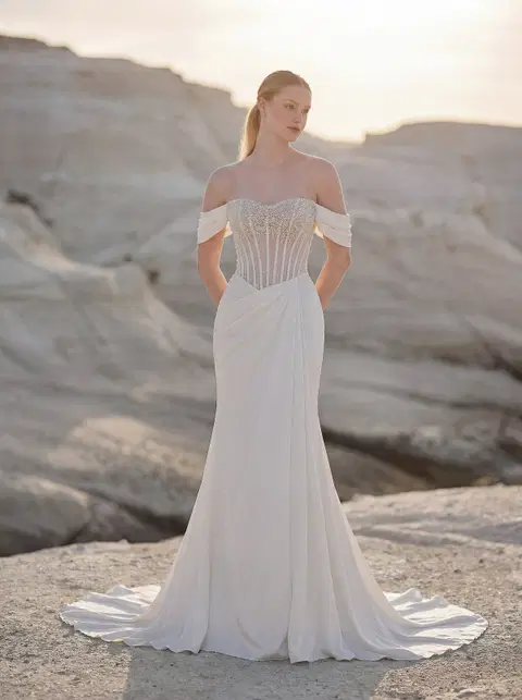 Temperley 1010066 wedding dress by Mori Lee, trumpet, tulle