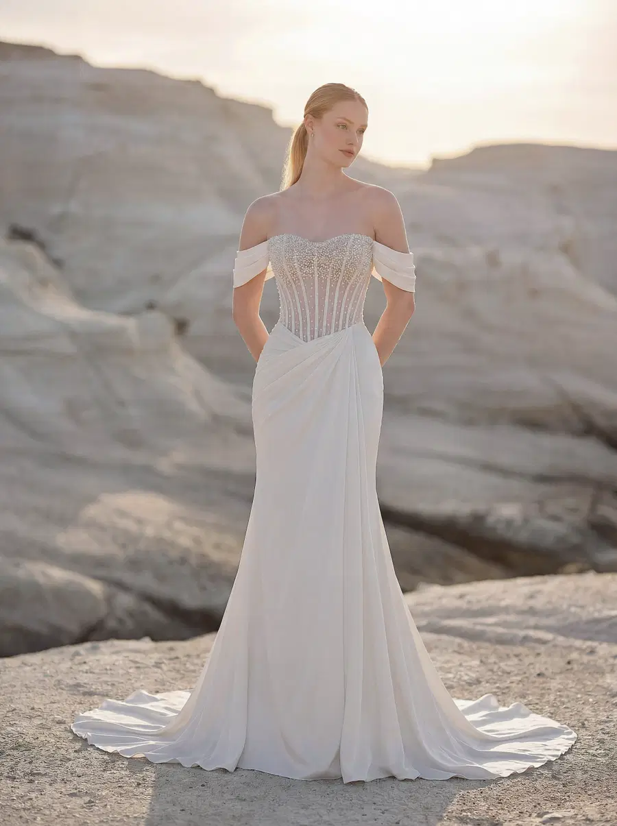 Temperley 1010066 by Mori Lee: Trumpet silhouette, sweetheart neckline, sleeveless, tulle