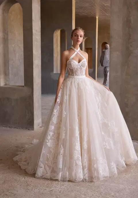 Myra wedding dress by Mori Lee, A-line, organza