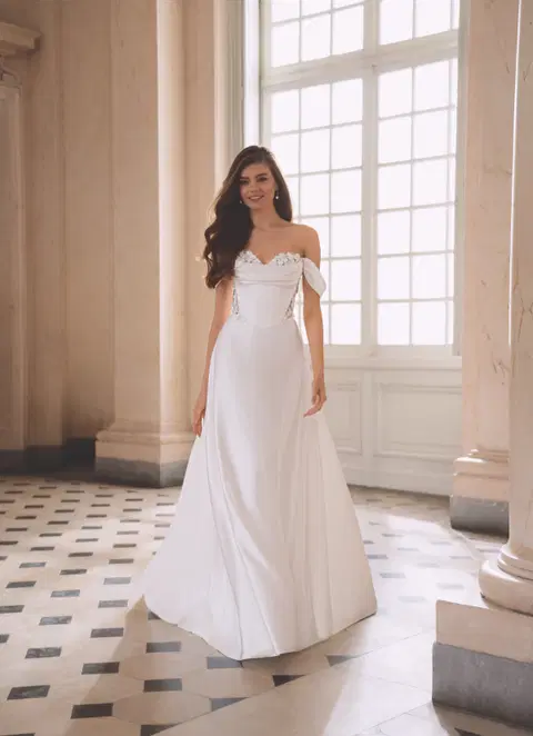 Fermina wedding dress by ÉLYSÉE, A-line, satin