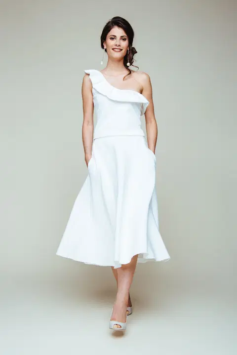 Stretchrock S-1043 wedding dress by KUESS die BRAUT, two-piece, jersey