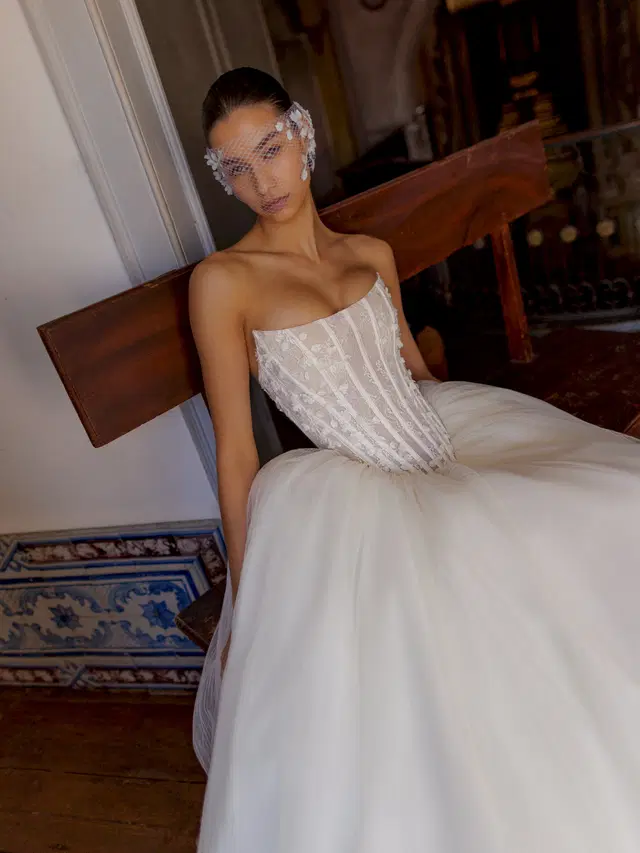 Elite by Wona Concept: Ball Gown silhouette, straight neckline, sleeveless, lace